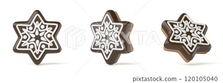 Gingerbread snowflake 3D 120105040