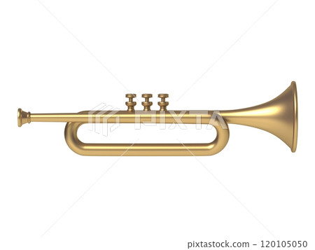 Simple trumpet side view 3D 120105050