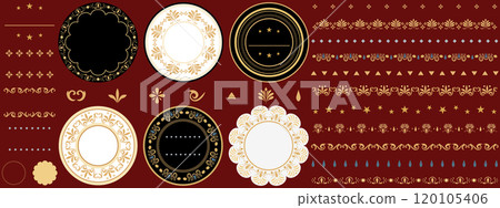 Set of elegant frames and ornaments 120105406