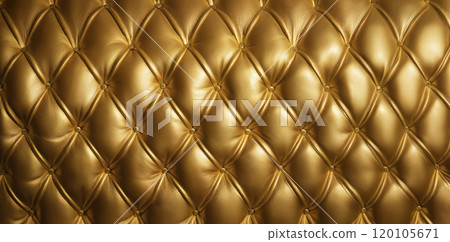 Leather upholstery with gold quilting 120105671