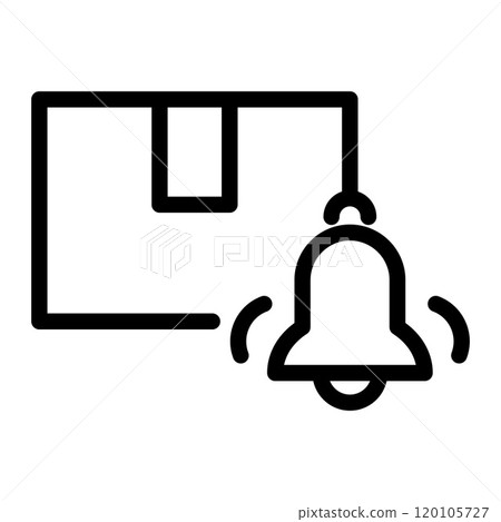 Logistics line icons, delivery notification, alert 120105727