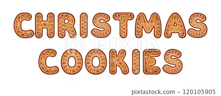 Gingerbread cookies form words Christmas Cookies objects 120105905