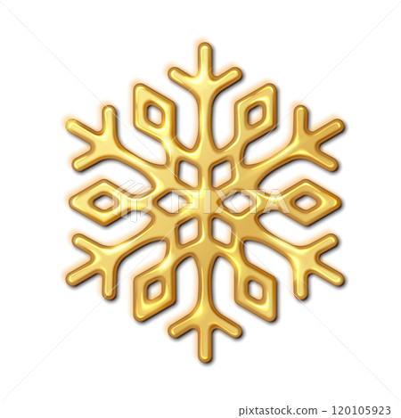 Golden metal snowflake realistic vector illustration Golden metal snowflake realistic vector illustration 120105923