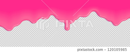 Glossy pink slime dripping realistic vector illustration Glossy pink slime dripping realistic vector illustration 120105985