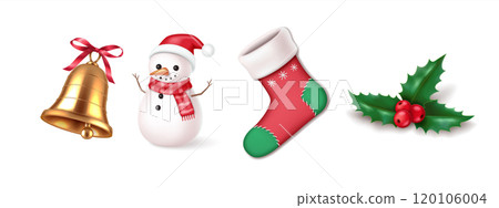 Creating holiday atmosphere symbols realistic icons set Creating holiday atmosphere symbols realistic icons set 120106004