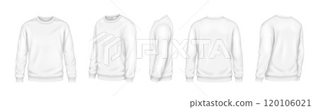Soft sweatshirts of white color mockup realistic illustration 120106021