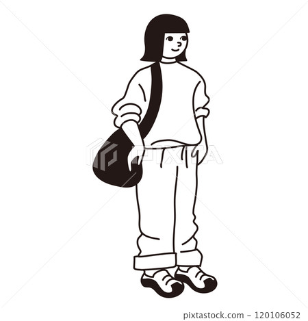 運動衫和褲子女性向量線圖 120106052