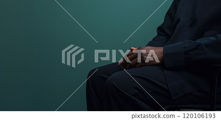 Close-Up of African-American Man Hands in Calm Pose 120106193