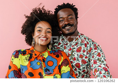 Cheerful Couple Embracing with Joy Cheerful Couple Embracing with Joy 120106262