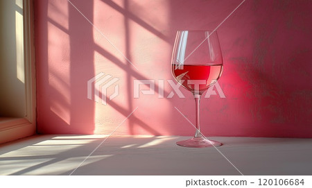 wine poured into a glass 120106684