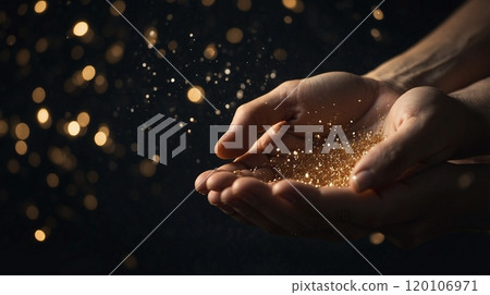 閃閃發光的穀物和棕櫚樹 120106971