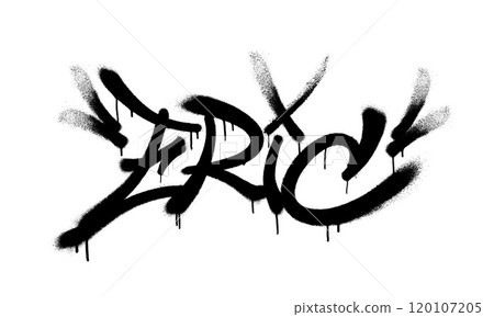 Sprayed Eric name with overspray in black over white. Vector illustration. 120107205