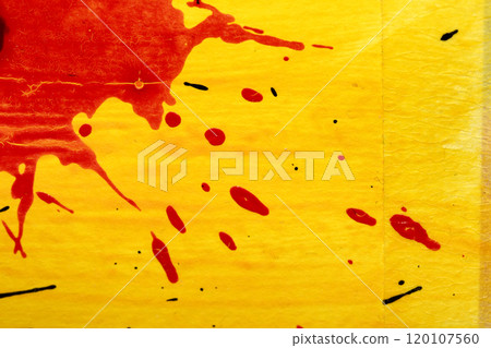 Abstract Thick Acrylic Paint brush Marks and Splatters 120107560