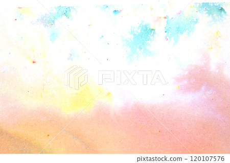 Gentle Multicolor Watercolour Paint on a White Background Drips and Lines 120107576