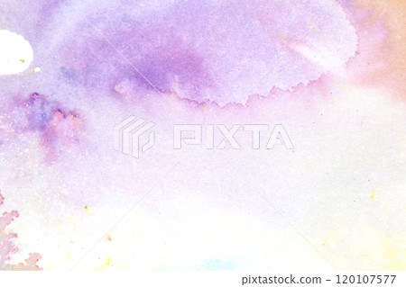 Gentle Multicolor Watercolour Paint on a White Background Drips and Lines 120107577