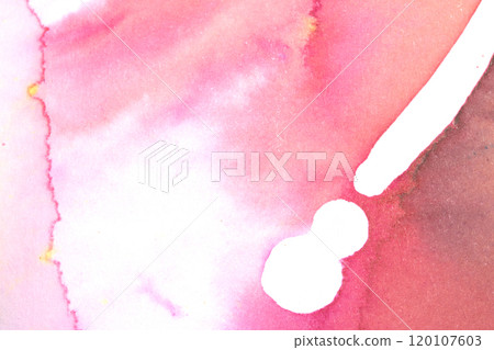 Gentle Multicolor Watercolour Paint on a White Background Drips and Lines 120107603