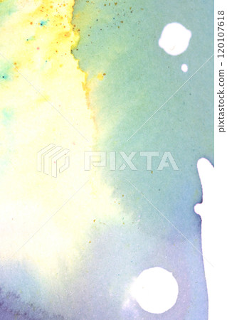 Gentle Multicolor Watercolour Paint on a White Background Drips and Lines 120107618