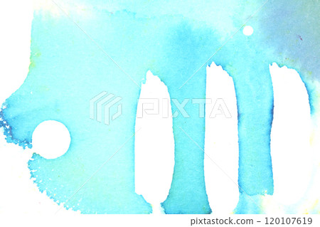 Gentle Multicolor Watercolour Paint on a White Background Drips and Lines 120107619