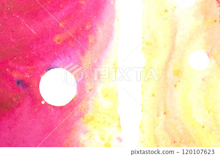 Gentle Multicolor Watercolour Paint on a White Background Drips and Lines 120107623