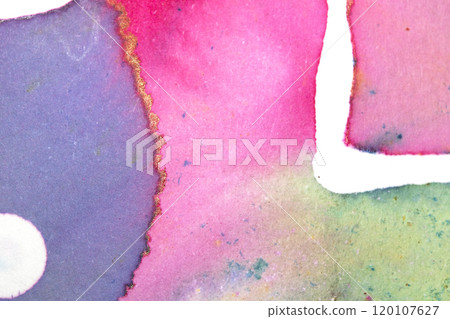 Gentle Multicolor Watercolour Paint on a White Background Drips and Lines Gentle Multicolor Watercolour Paint on a White Background Drips and Lines 120107627