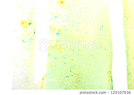 Gentle Multicolor Watercolour Paint on a White Background Drips and Lines 120107636