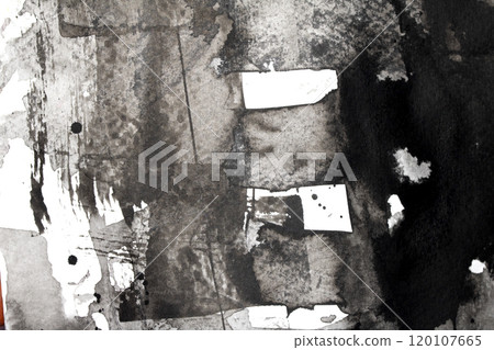 Thick Black and White Ink and Paint Splatters and Lines Abstract Background Thick Black and White Ink and Paint Splatters and Lines Abstract Background 120107665
