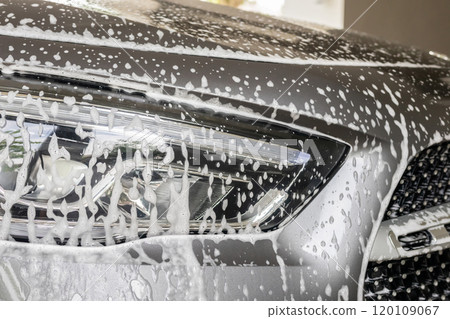 car cleaning and washing with foam soap car cleaning and washing with foam soap 120109067