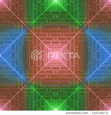 重複無縫彩色方形圖案插畫背景材料 120109272