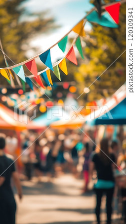 fair, festival tent blurred background 120109341