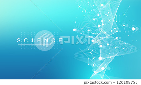 Scientific tree concept of network connection background. Database branch information. Futuristic code flow element. Big data technology. Data tree vector illustration. 120109753