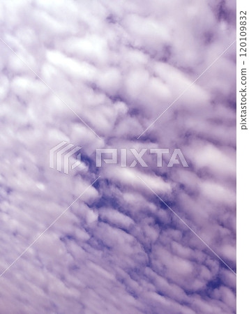 Big White Fluffy Clouds on A Blue Sky With Fine Whispy Lines Abstract Skyscape 120109832