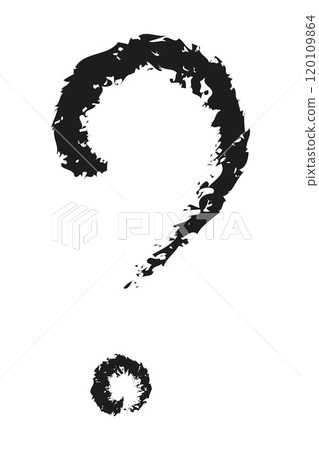 Charcoal question mark. Charcoal question mark. 120109864