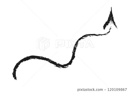 Wavy arrow up. Hand drawn charcoal arrow. Wavy arrow up. Hand drawn charcoal arrow. 120109867
