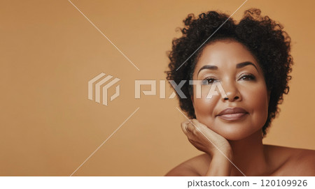 Portrait of middle-aged African American woman with confident expression 120109926