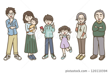 Friendly family illustration 120110394