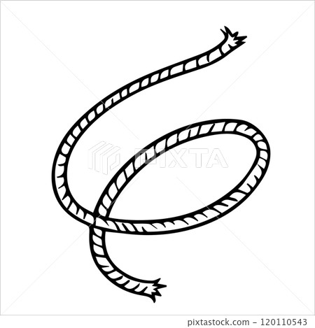piece of rope. vector illustration in sketch style. piece of rope. vector illustration in sketch style. 120110543