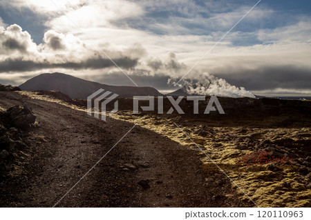 Volcanic field and mountains, Grindavik, Iceland 120110963