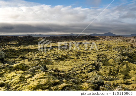 Volcanic field and mountains, Grindavik, Iceland 120110965