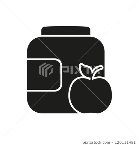 Nutritional Supplement and Health Food Silhouette Icon. Dietary Products and Nutritional Supplements. Isolated Vector Illustration Nutritional Supplement and Health Food Silhouette Icon. Dietary Products and Nutritional Supplements. Isolated Vector Illustration 120111481