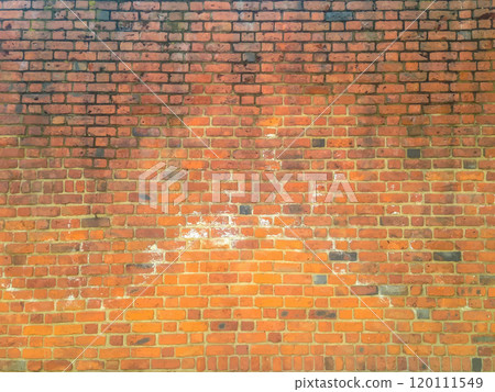 brick wall brown color of textured grungy background in design loft style. vector illustration 120111549