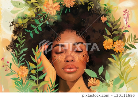 A step-by-step routine for natural hair care using herbal ingredients provides nourishing treatments, promoting healthy growth and shine while embracing organic beauty 120111686