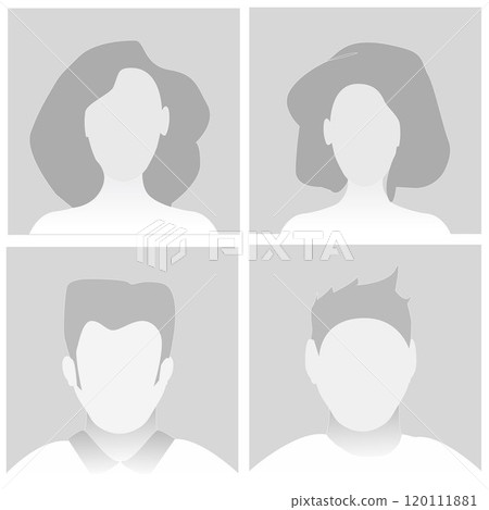 Default Placeholder Avatar Profile on Gray Background. Vector illustration Man and Woman EPS10 120111881