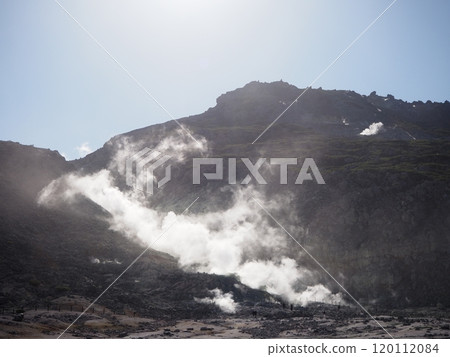 Pure white smoke rising from Mount Atosanupuri 120112084