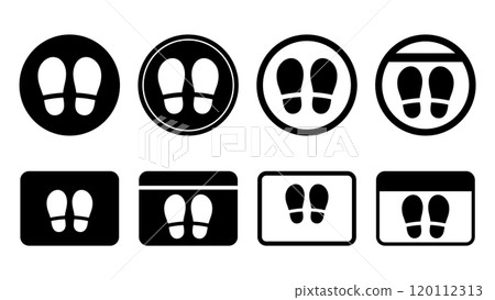 Illustration material of footprints stop position 120112313