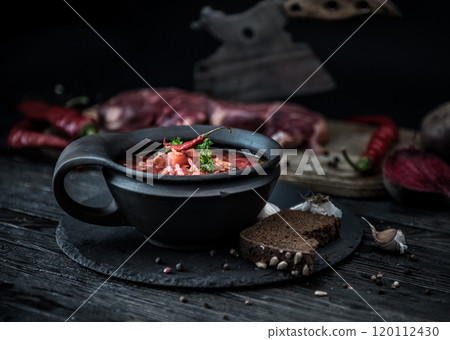 Homemade borsch traditional ukrainian soup 120112430