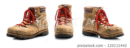 Old leather mountain shoes 120112442