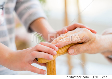 Helping hands for old woman 120112445