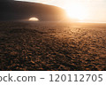 Huge rocks and sunset at Legzira Beach in Morocco 120112705