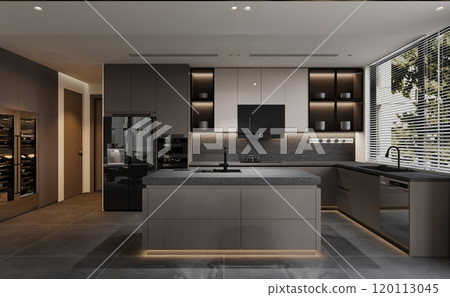 Modern contemporary kitchen design featuring sleek cabinets and high-tech appliances 120113045