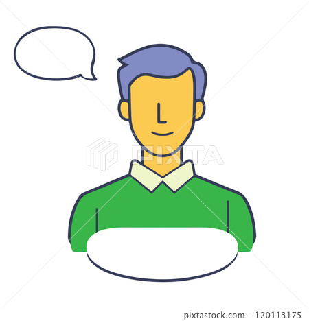 Friendly man with blue hair in green sweater engaged in conversation at casual gathering Friendly man with blue hair in green sweater engaged in conversation at casual gathering 120113175